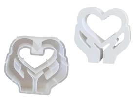 Molde silicona hidroponia corazon con manos